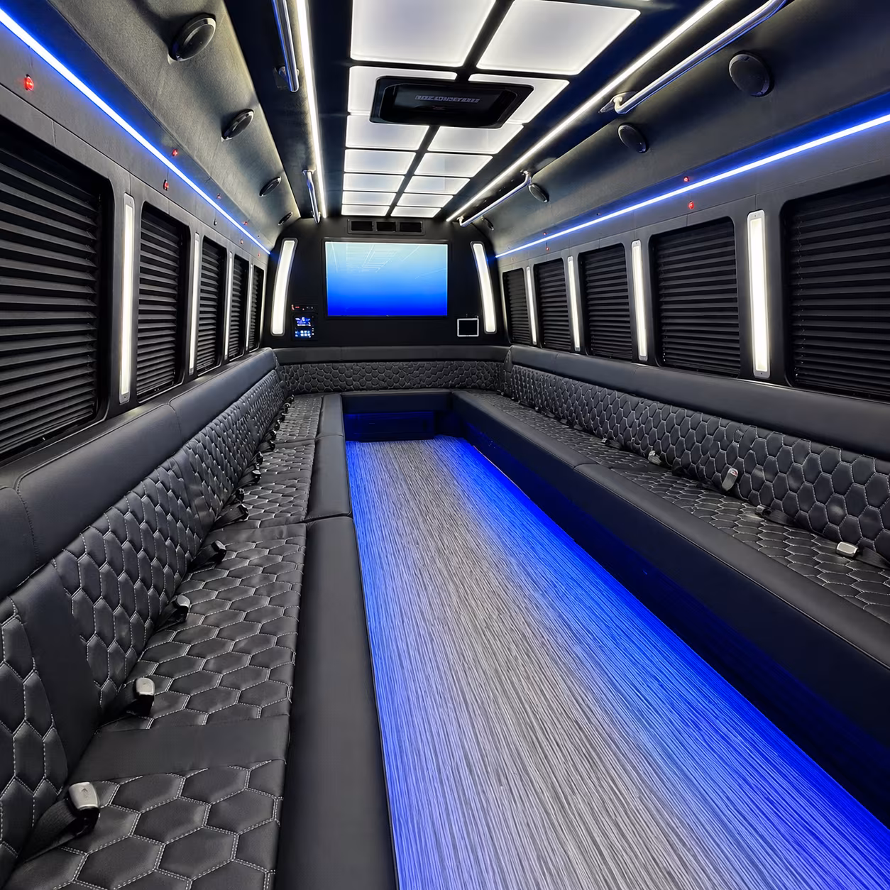 burien 50 passenger party bus inside