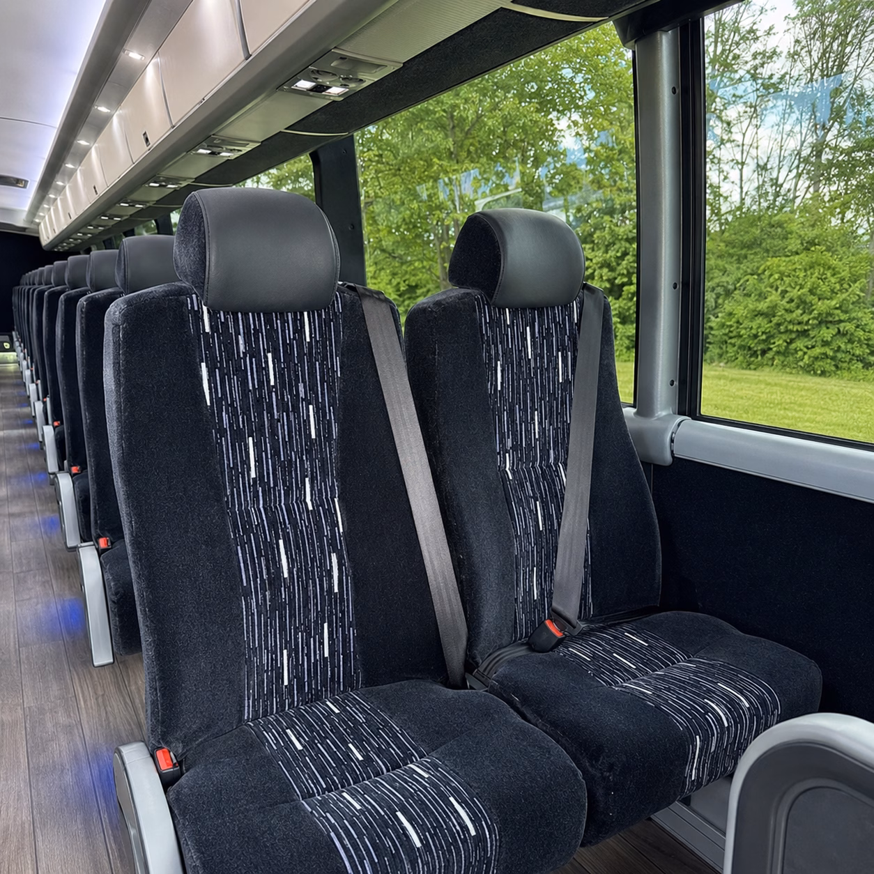 burien charter bus rental interior
